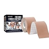 Sports Tape, Elastic Muscle Effect Sticker to Prevent Strain Fitness Support Pull Sports Bandage Muscle Sticker, Kinesiology Tape (Black, One Size)