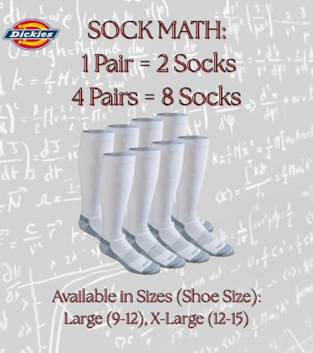 Image of Dickies Men's Light Compression Comfort Over-The-Calf Socks, Available in M-XXL (2, 4 Pairs)