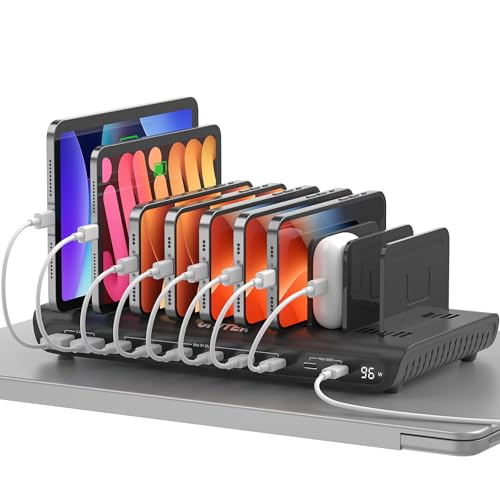 Image of Unitek 10-Port USB C Charging Station 96W with 2X 65W PD, [2A+8C] Laptop Charging Station for Multiple Devices, Fast Charger Dock for Home Office
