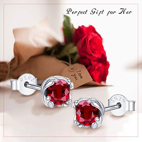 Rose Earrings for Women 925 Sterling Silver Small Round Stud Earrings Rose Flowers Jewelry Gifts for Her