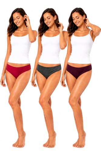 Image of Women's & Girls' Cotton Soft Stretchable Hipster Panties | Breathable Everyday Underwear | Full Coverage Mid-Rise | Skin-Friendly Innerwear | Multicolor Pack of 3