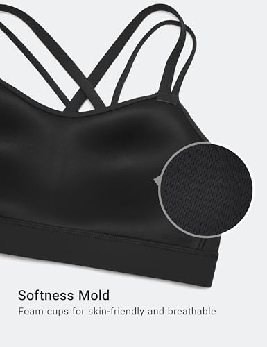 CRZ YOGA Softness Mold Womens Butterluxe U Neck Longline Sports Bras - Supportive Cross Back Double Strap Yoga Top D/DD Cup3