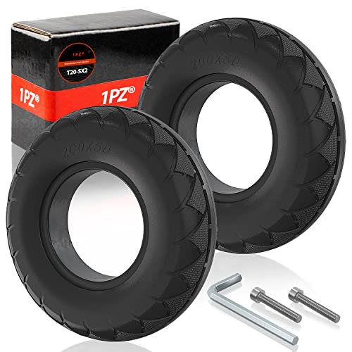 200x50 (8"x2") Solid Tire Replacement for Razor E100 E150 E175 E200 Gas Scooter, Schwinn, Bladez, Mongoose, Dune Buggy, ePunk, Crazy Cart, PowerRider 360, eSpark (2 Set) - 1PZ T20-SX2