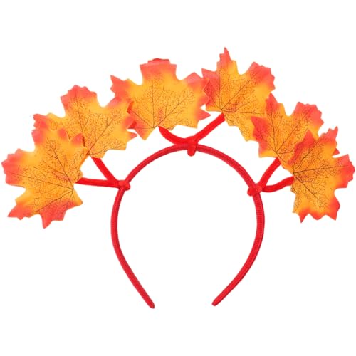 WRBAJIS Fall Maple Leaf Headband Autumn Leaves Hair Bands Thanksgiving Hair Accessories for Women Girls Harvest Party Orange