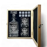 Juego de whisky con grabado de moto personalizado con nombre jarra de 700 ml y vasos, varios moteros, regalo (motivo 2: calavera, caja con 1 jarra, 2 vasos y 8 piedras de whisky)