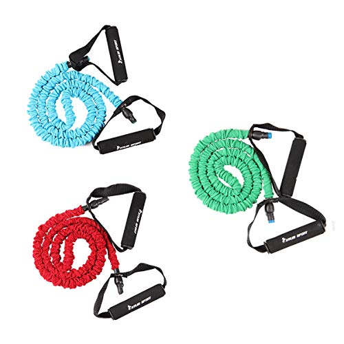 Kylin Sport - Bandas de resistencia cubiertas de látex para yoga, pilates, crossfit, gimnasio, Azul+Rojo+Verde, small