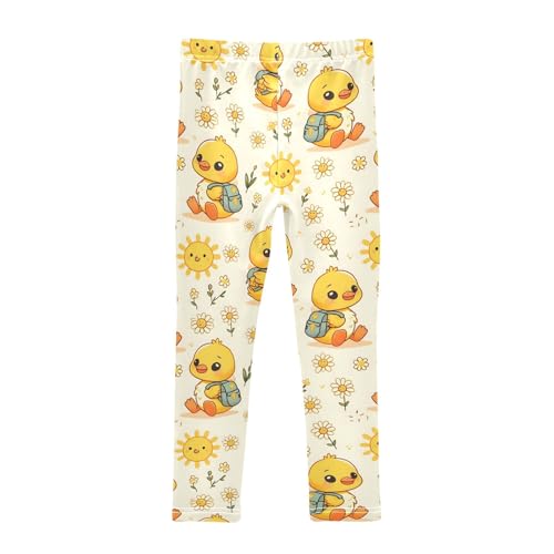 Cute Yellow Duck Girls Leggings Athletic Pants Tights Stretch Bottom2