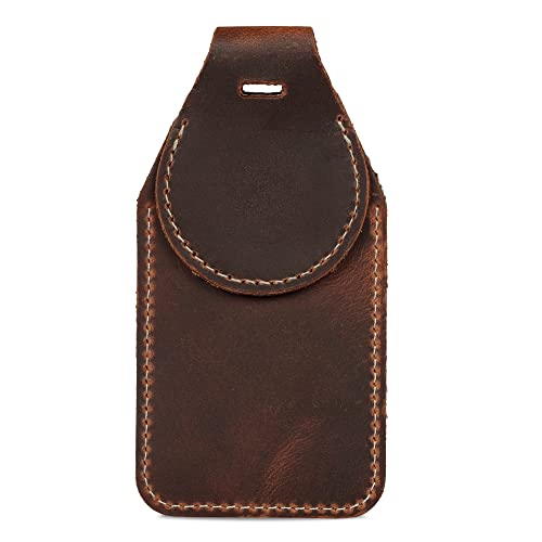 Londo Leder Luggage Tag With AirTag Holder - Leather ID Tag for Travel - Compatible with Apple AirTag, Light Brown - Image 2