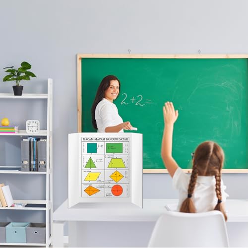 Quadro de pôster com três dobras, quadro de pôster branco dupla face, placa de exposição de ciências