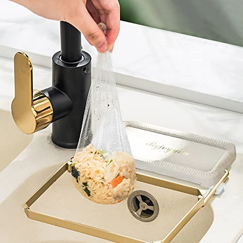 Colador plegable para fregadero de cocina con 100 bolsas desechables miniatura 4