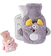 Wärmflasche Kinder,Süßes Monster Wärmflasche mit Handwärmerbezug,Wärmflasche mit Bezug Flauschig,...