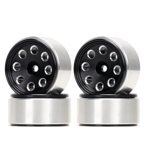 RC�z�C�[���n�u For Axial For Deadbolt Betty For SCX24 90081 AXI00002 B-17 1/24 1.0�C���` ���^���r�[�h���b�N�z�C�[������ RC�N���[���[�J�[�A�b�v�O���[�h�C���p(BLACK AX-240