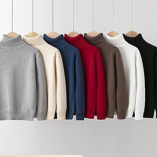 Kids Girl Boys Sweater High Neck Long Sleeve Knitted Pullover Tops Autumn Winter Sweatshirt Knit Sweater2