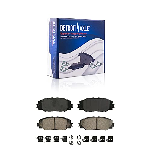 Image of Detroit Axle - Front Passenger Side Disc Caliper + Ceramic Brake Pads Replacement for Lexus HS250H Toyota RAV4 Prius V Scion xB - 3pc Set