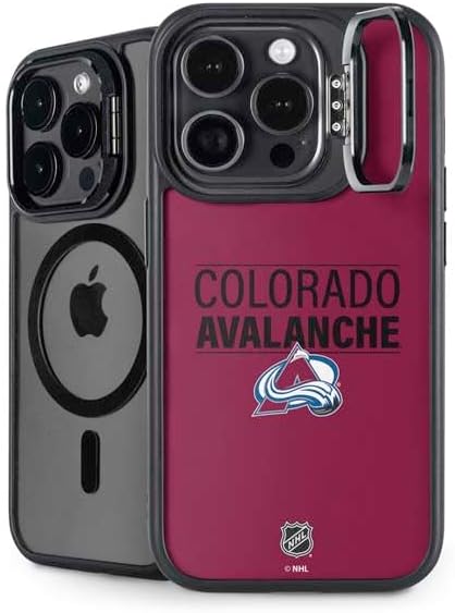 Skinit Kickstand Phone Case Compatible with iPhone 16 Pro Max - Officially Licensed NHL Colorado Avalanche Black Text Design