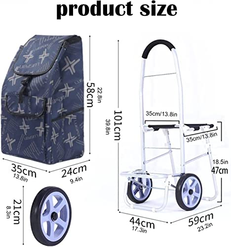 Einkaufstrolley Klappbar Utility Shopping Trolley Faltbarer Einkaufswagen For Lebensmittel, Rollender Allzweck… – Bild 7