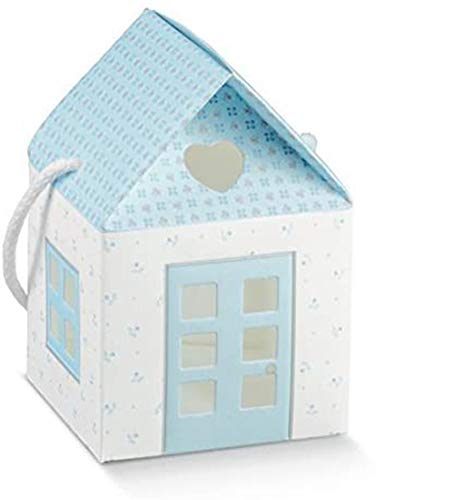 Scotton 20 PZ Casa Casetta Portaconfetti CELESTE