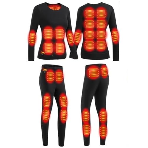 Ensemble de sous-vêtements thermiques chauffants électriques femme coton d'hiver