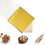 Zeeorymn Feuilles d'Or Imitation,100 Pièces Feuilles D'or B, peut être Utilisépour Arti...
