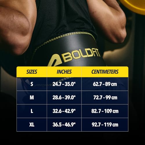 Image of Boldfit Weight Lifting Belt for Men & Women Premium Back Support for Powerlifting, Deadlifts, Squats, Strength Training & Gym Workouts - PU Corelock S