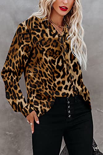 Image of Magritta Women's Shirts Fashion Casual Loose Fit Long Sleeve Button Down Lightweight Collared Blouse Tops