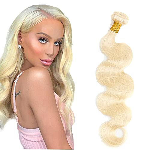 Honey Blonde Human Hair Bundles Body Wave Bundles Hair Weave 1 Bundle 20 Inch 8A Brazilian 100% Unprocessed Blonde Bundles Virgin Remy Hair Extensions Double Weft for Black Women