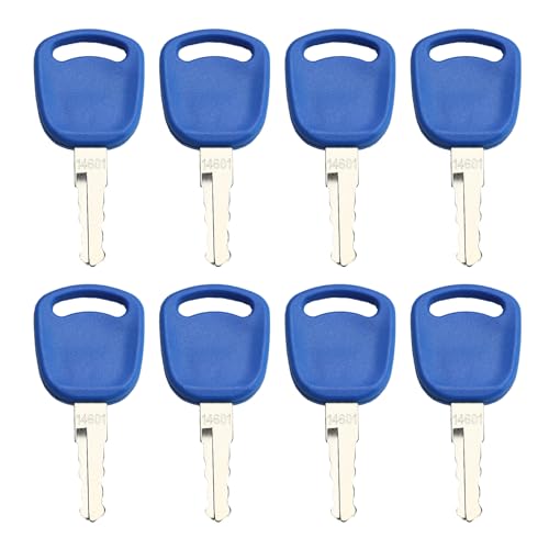 Newyuan 8 Pcs Ignition Key 14601 82003267 82030143 Compatible with Case New Holland Tractor Agricultural Machinery Keys Heavy Equipment Parts