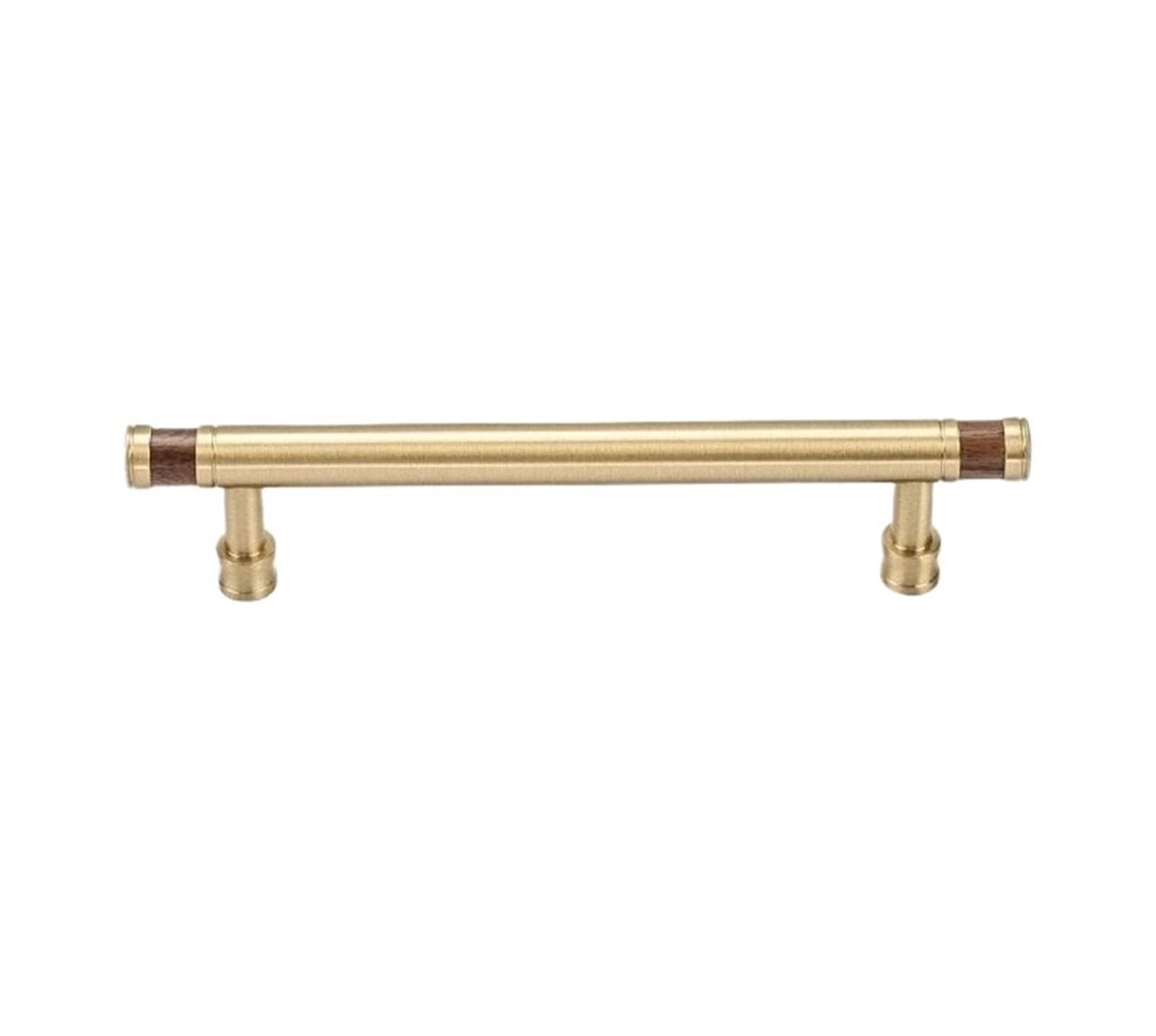 Round Cabinet Knob, For Drawer Furniture, Walnut Brass Single Hole Gold
