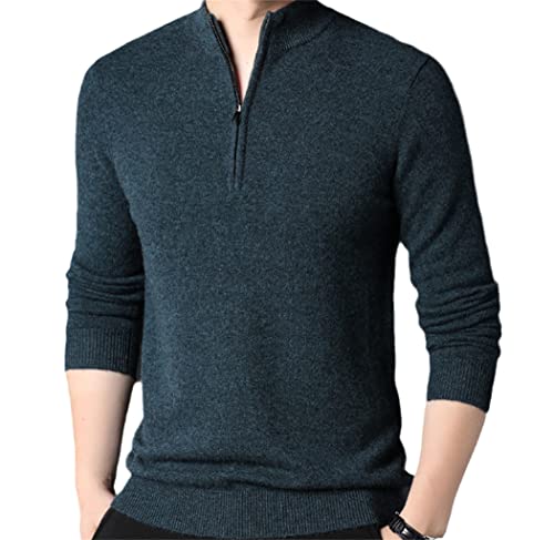 Pull homme laine fin col zippé contre le froid d'hiver