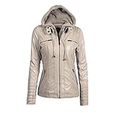 💘Diese Lederjacke für Damen ist winddicht und warm und für Frühling, Herbst und Winter geeignet. Es hat eine weiche Textur, ein schlankes Design, eine schlanke Schneiderei, ein mittleres Gewicht und eine Langarmjacke mit Reißverschluss. Geeignet für den täglichen Gebrauch, Party, Schule, Arbeit, Einkaufen, Straße, Dating, bequem und süß.