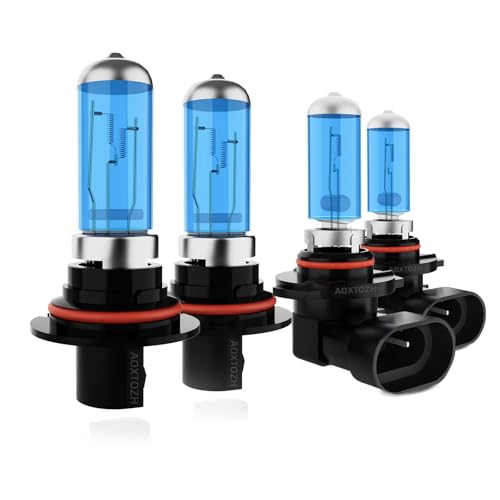 Image of HeadLight Bulbs Fit for 1993-1996 Ford Bronco,9007 High Low Beam 9145 Fog Lights Bulbs Combo,Halogen HeadLights,300% Brightness,Plug and Play,6000K White,4 Pcs