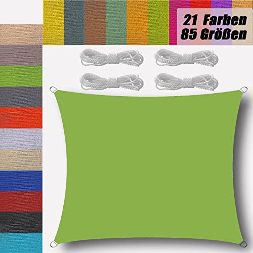 sonnensegel wasserdicht rechteckig 1.5x2m sonnensegel Balkon Regenschutz 95% UV Schutz Windschutz Überdachung Plane für Garten Terrasse Outdoor Camping Patio Schwimmbad Grün