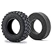 Que-T Metal Front Wheel Rims Hubs & Rubber Tires for 1/14 RC Tamiya Tractor Climbing Trailer Car, Pack of 2