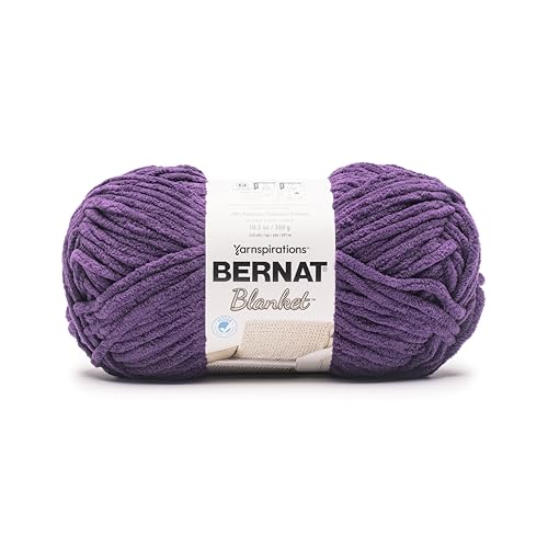 Image of Bernat Blanket BB Deep Grape Yarn - 2 Pack of 300g /10.5oz - 100% Polyester - #6 Super Bulky - 220 Yards - Knitting /Crochet
