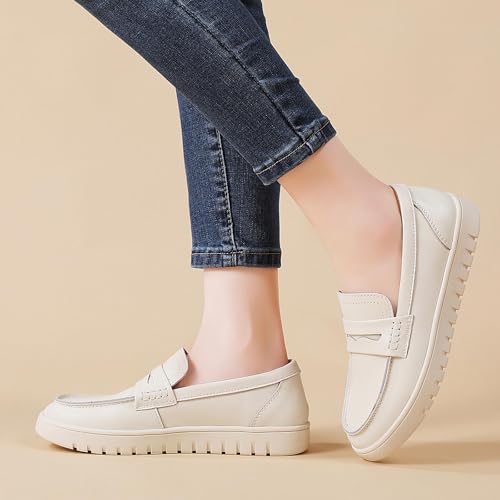 Image of QAE Loafers for Women Penny Loafers Slip On Sneakers Womens Shoes Dressy Casual Comfortable Ladies Summer Shoes