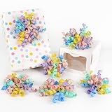 HUIHUANG Pastel Curly Ribbon Bows Pastel Bows for Gift Wrapping, Self Adhesive Burst Gift Bow for Presents, Birthday, Holiday Party Favors, Wine Bottle, Treat Bags- 6 Counts
