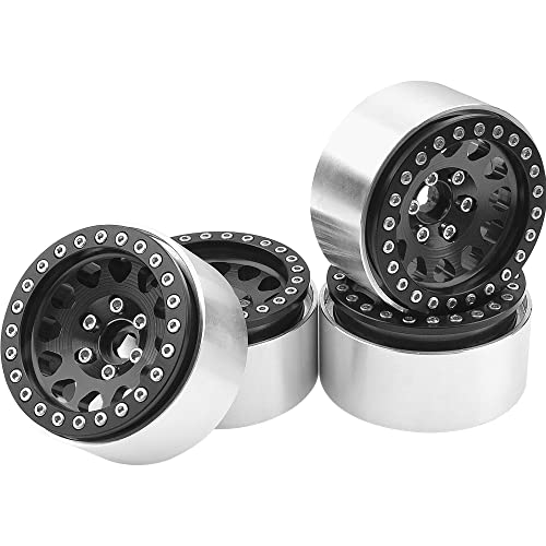 Jantes 1.9 RC Beadlock noires pour affronter les sentiers rocheux avec votre Axial ou TRX4