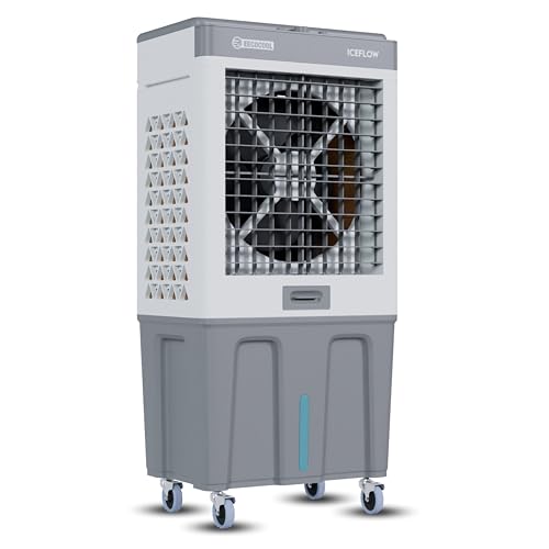 Image of EECOCOOL Iceflow 120 L Desert Air Cooler for Home with Honeycomb Cooling Pads, Ice Chamber, Auto Swing & Water Level Indicator | Inverter Compatible | 1 Year Warranty