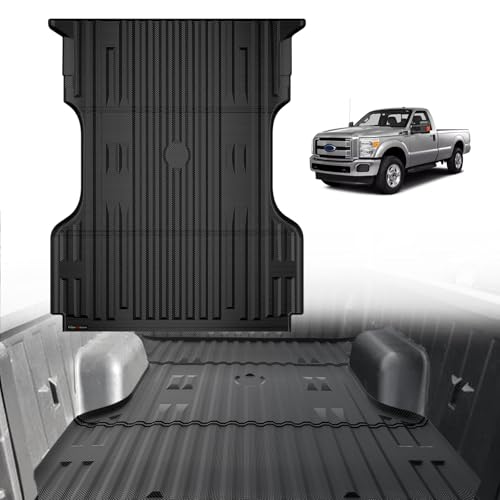 Image of TripleAliners Truck Mat Compatible with 1999-2016 Ford Super Duty F250 /F350 /F450 6.8FT Accessories, Truck Bed Mat Heavy Duty Custom Fit All Weather Protection TPE Pickup Liner