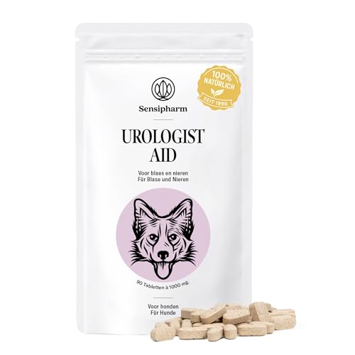 Sensipharm Urologist Aid - Ayuda de forma natural en el tracto urinario, la inflamación de la vejiga, la vejiga, el cálculos renales - 90 comprimidos de 1000 mg para perros