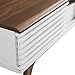 Modway Render Mid-Century Modern Low Profile 59 Inch TV Stand in Walnut/White