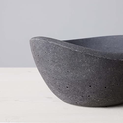TerraFlame Wave Tabletop Fire Bowl | Portable Concrete Fire Pit for Indoor/Outdoor Use | Includes 1 Gel Fuel Can | Clean Burning & Smoke-Free | Cork Base | StoneCast Graphite Finish