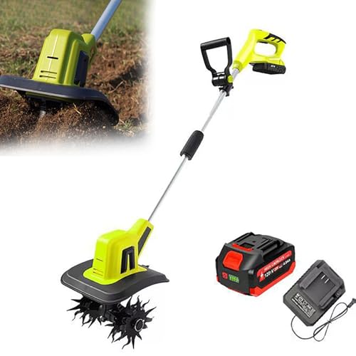 lhqya motocoltivatore elettrico, motocoltivatore piccolo, velocità vuoto: 270giri/min, larghezza lavorazione: 250mm, profondità lavorazione: 220mm, larghezza lama: 105mm, per frutteti, campi ortaggi