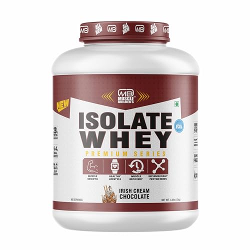 Image of MB Muscle Builder 100% Isolate Whey Protein Powder With High Protein, BCAA And Digestive Enzyme - 4.4Lbs (Chocolate)