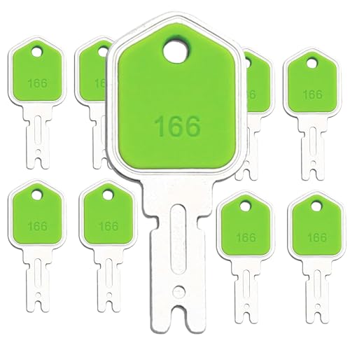 166 Equipment Ignition Key Pack of 9 Hyster Forklift Key Hyster Heavy Equipment Keys Compatible for Yale Komatsu Crown Gehl GraDall