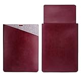 WALNEW Surface Laptop 5/4/3/2/1 (2022/2021/2019/2018 2017 リリース) 13.5 インチ 対応カバー 封筒型レザーケース USBケーブル・カード・スマホが収納可能な前面ポケット付き (13.5" Surface Laptop, 二-ワインレッド)