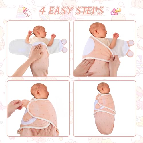 Image of Newwiee 4 Pcs Preemie Baby Swaddle Wrap Adjustable Cotton Swaddle Sleep Blanket for Preemie Boy Girl Improves Sleep Essentials(Starry Style)