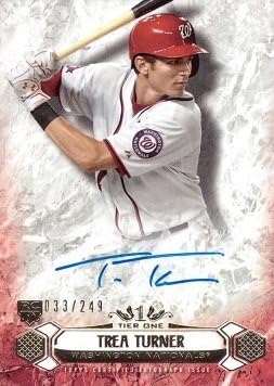 2016 Topps Tier One Baseball #BOA-TTR Trea Turner Certified Autograph Rookie Card - Only 249 made!