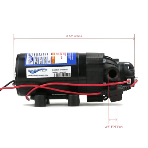 Image of OEM Everflo 2.2 GPM, 12 Volt, 70 PSI, Diaphragm Pump EF2200, EF2200-BOX, EF2200BOX