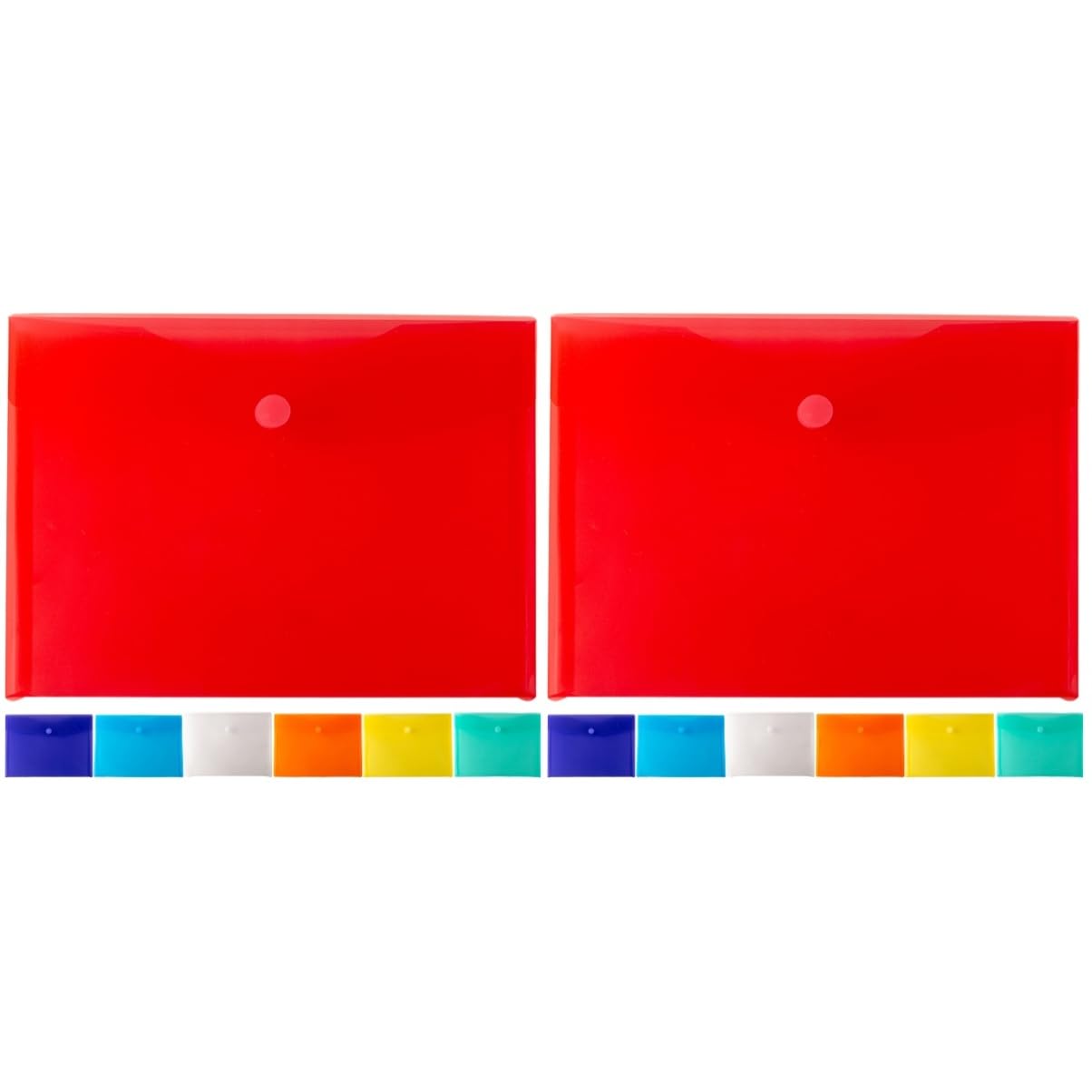 Operitacx 14pezzi Buste Documenti Colorate Organizer Riutilizzabili Plastica Per Archiviazione Per Ufficio e Scuola Chiusura Con Pulsante Di Sicurezza